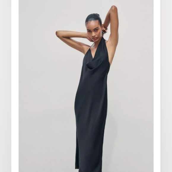 Zara Asymmetric Satin Dress - Picture 3 of 8